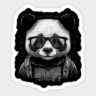 Hipster Panda Sticker